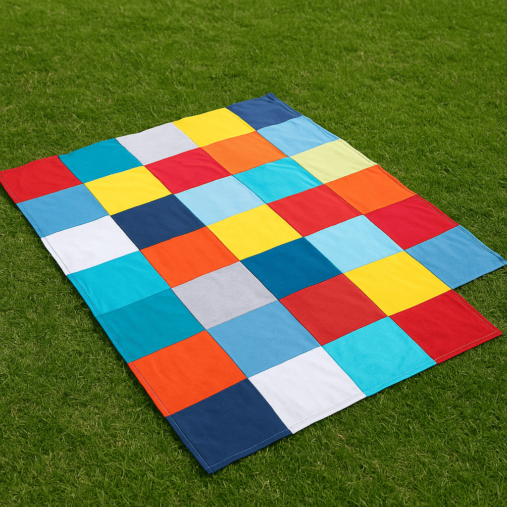 Eski Tişörtlerden Renkli ve Kullanışlı Piknik Örtüsü Yapımı