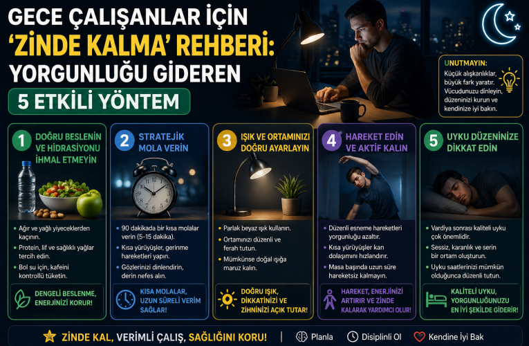Gece Çalışanlar İçin ‘Zinde Kalma’ Rehberi: Yorgunluğu Gideren 5 Etkili Yöntem